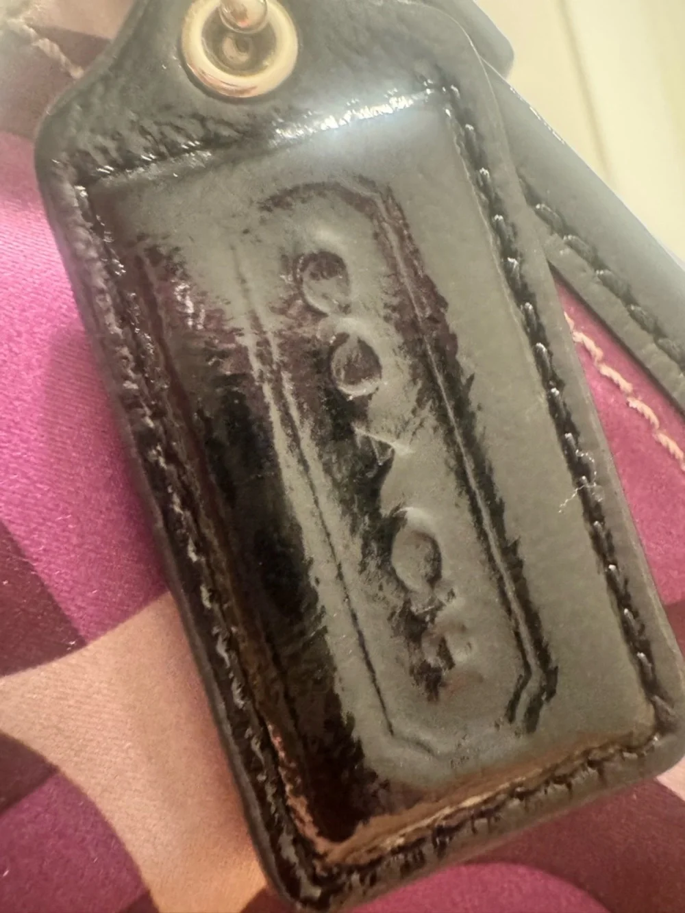 Coach Purple, Black and Gray Signature Shoulder Bag
